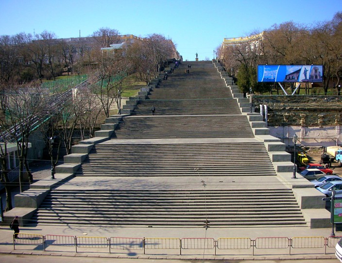The world famous Potemkin Steps above Odessa harbor